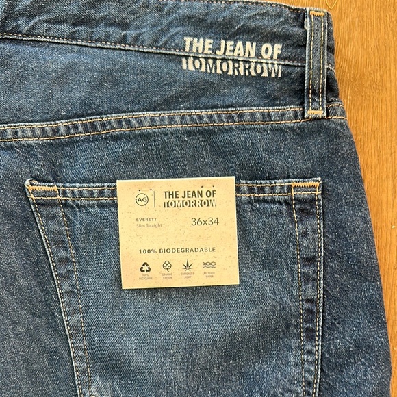 Ag Adriano Goldschmied Slim Straight Blue Jeans - Picture 5 of 5